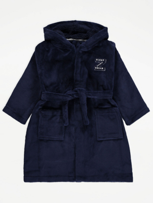 Navy Sleep Squad Hooded Dressing Gown