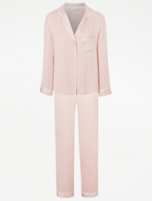 Pink Keep On Dreaming Satin Pyjamas Women at ASDA