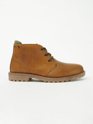 Tan Lace Up Leather Chukka Boots