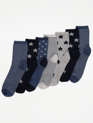 Star and Stripe Ankle Socks 7 Pack