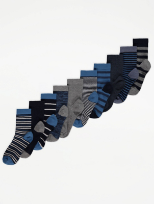 Striped Ankle Socks 10 Pack