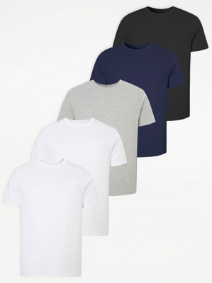 White Crew Neck T-Shirts 5 Pack
