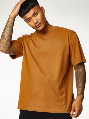 Tan Oversized Jersey T-Shirt