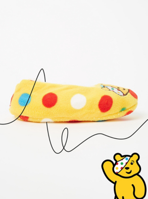 Children in Need Pudsey Yellow Slipper Socks Women at ASDA