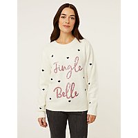 Jingle Belle Heart Print Knitted Jumper