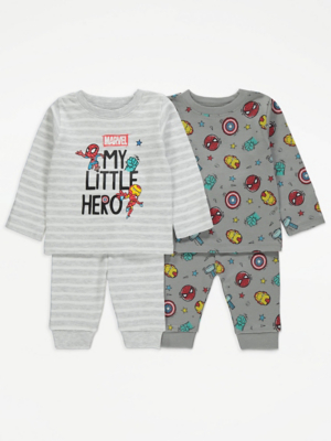 Marvel My Little Hero Slogan Print Pyjamas 2 Pack