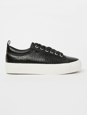 black snakeskin trainers