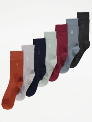 Stag Emblem Ankle Socks 7 Pack