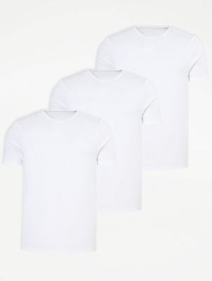 White TShirt Vests 3 Pack Men at ASDA