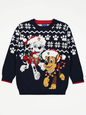 PAW Patrol Navy Christmas Jumper Kids at ASDA