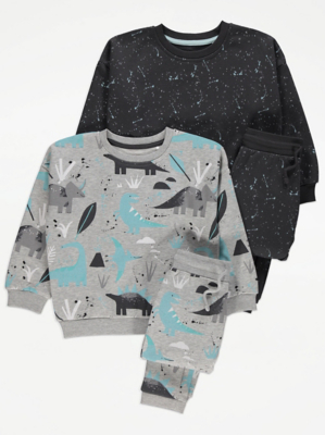 Splatter Print Sweatshirt and Joggers Outfit 2 Pack