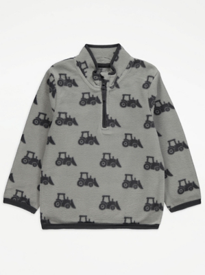 Grey Digger Print Fleece Sweatshirt