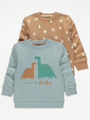Printed Dinosaur Sweatshirts 2 Pack