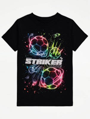 Black Striker Slogan T-Shirt