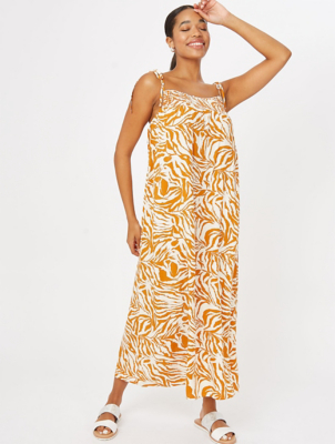 Burnt Orange Zebra Print Dress
