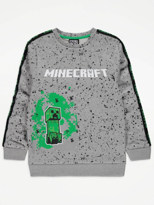 Minecraft Grey Speckle Print Sweatshirt