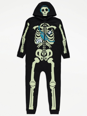 Halloween Skeleton Hooded Onesie Kids at ASDA