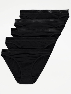 Black Modal Soft Touch High Leg Knickers 5 Pack