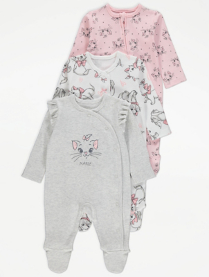 Disney The Aristocats Marie Grey Sleepsuits 3 Pack