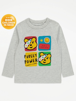 Children in Need Pudsey Light Grey Marl Top | George at ASDA