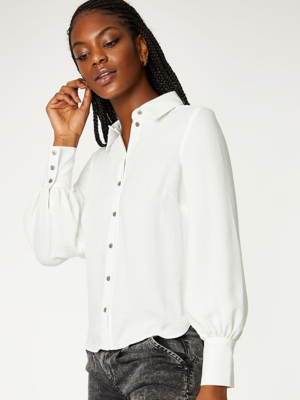 women's white long sleeve dress shirt