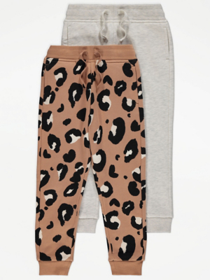 Animal Print Jersey Joggers 2 Pack