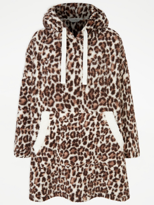 Animal Print Oversized Snuggle Hoodie Women at ASDA
