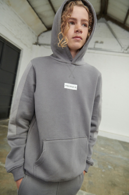 HOLYFIELD Charcoal Panelled Hoodie