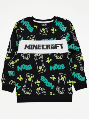Minecraft Black Crew Neck Sweatshirt