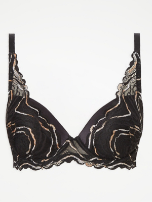 Entice Metallic Lace Plunge Bra Women at ASDA