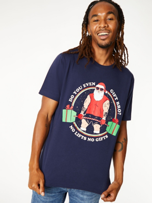 Navy Do You Even Gift Bro? Jersey Christmas T-Shirt