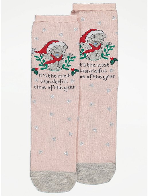 Tatty Teddy Pink Slogan Christmas Ankle Socks | Women | George at ASDA