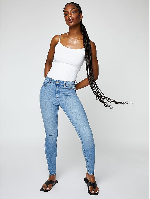 Ebony Light Blue Rise Jeans | Women | at ASDA