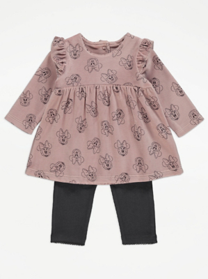 Disney Minnie Mouse Velour Dress and Leggings Outfit