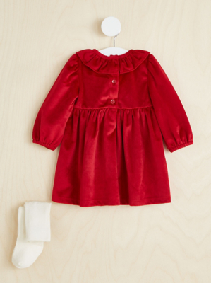 asda red velvet dress