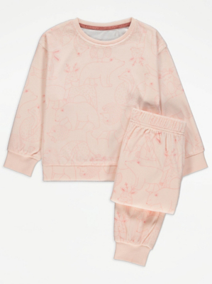 Pink Animal Print Long Sleeve Pyjamas