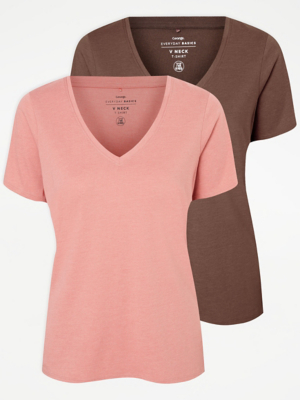 Short Sleeve V-Neck T-Shirts 2 Pack