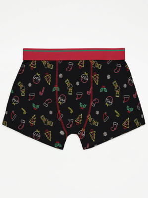 Neon Christmas Sign Jersey Boxer Trunks Men at ASDA