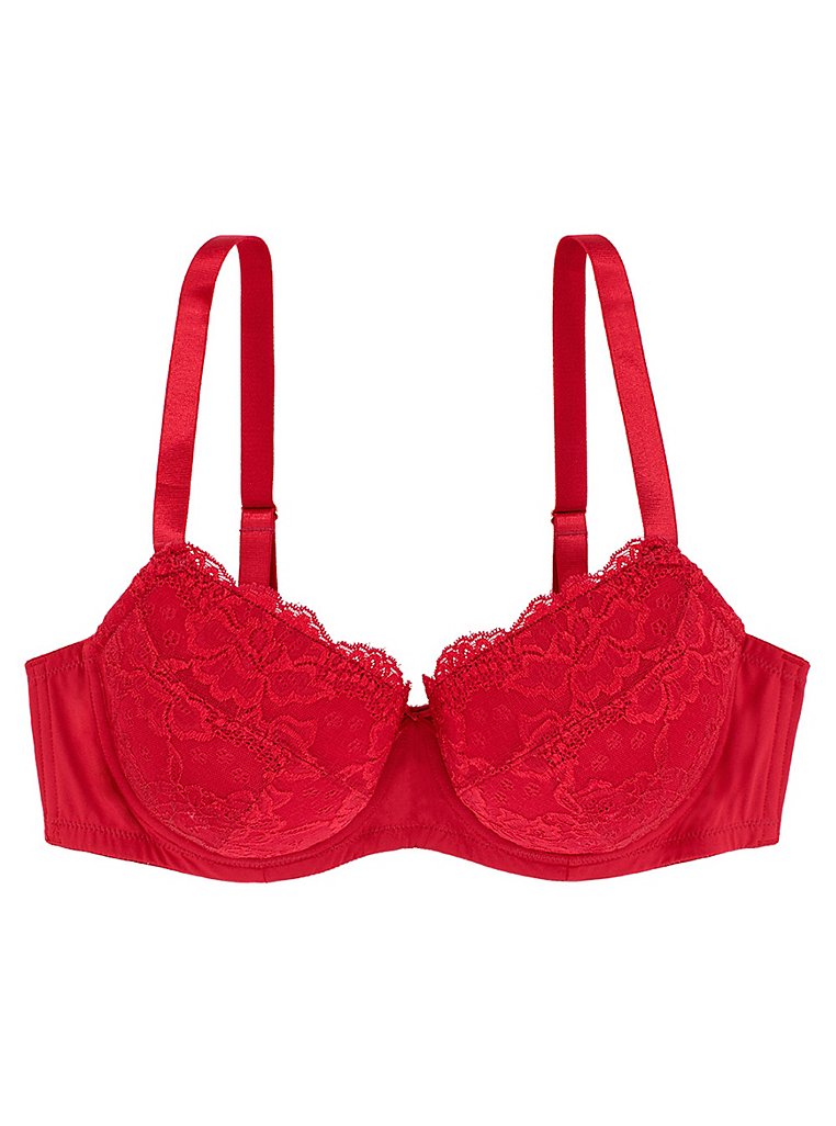 Buy DressBerry Red Solid Non Wired Lightly Padded Everyday Bra DB HNS 009F  - Bra for Women 7281117