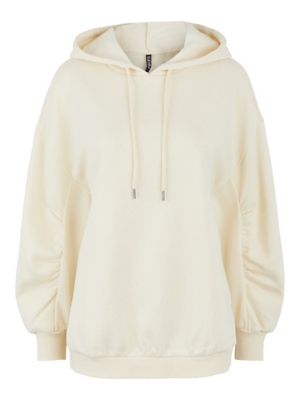 Pieces Cream Longline Hoodie Women at ASDA
