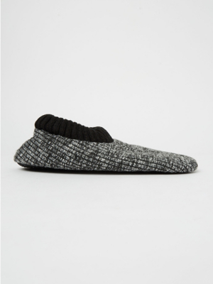 Grey Knitted Slipper Socks Men at ASDA