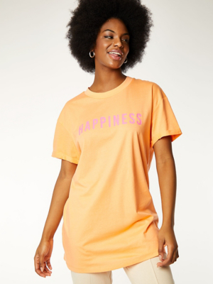Orange Happiness Longline Jersey T-Shirt