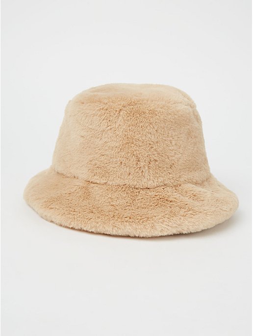 Light Brown Faux Fur Bucket Hat | Women | George at ASDA