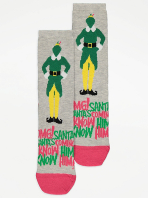 Elf Buddy the Elf Grey Christmas Socks  Women  George at ASDA