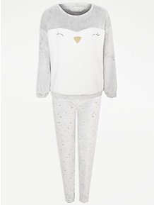 Asda Asda George Womens Grey Solid Cotton Top Pyjama Top Size 12 