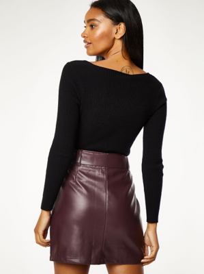 leather look skirt asda