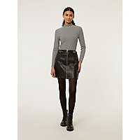 Black Faux Leather Zip Through Mini Skirt | Women | George at ASDA