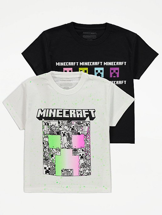 Minecraft T-Shirts 2 Pack | Kids George at ASDA