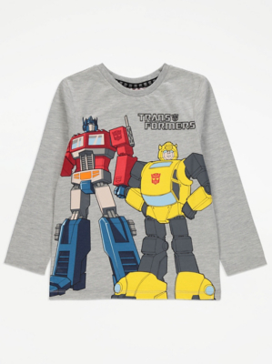 Transformers Grey Long Sleeve Top Kids at ASDA