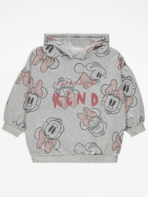 Disney Minnie Mouse Grey Jersey Hoodie Kids George At Asda